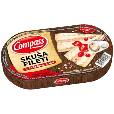 Skusa Fileti Compass U Paradajz Sosu 180 g