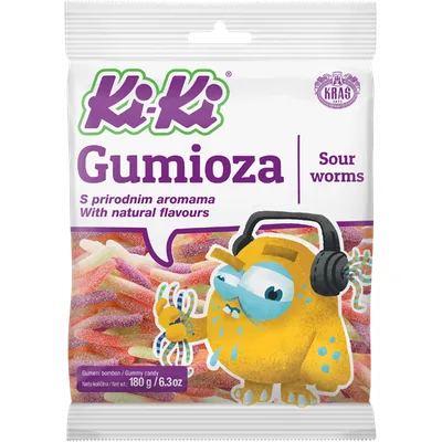 Bombone Gumene Kiseli Crvići Kiki 180 g