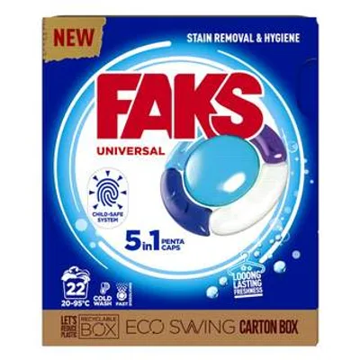 Deterdžent Faks Kapsule Universal Saponia 22 kom