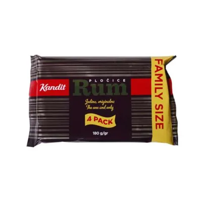 Cokolada Kandit Rum Plocica 4 Pack 180 g