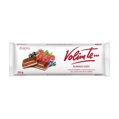 Čokolada Mlečna Šumsko Voće Zvečevo 253 g