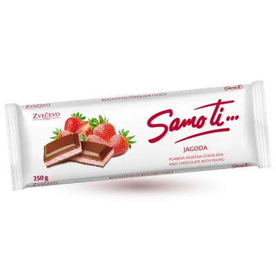 Čokolada Mlečna Samo Ti Jagoda Zvečevo 250 g