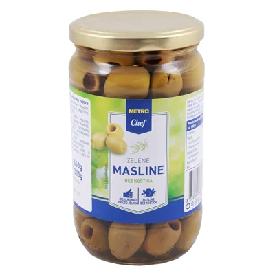 Masline Zelene Bez Kostice Milpo 660 g