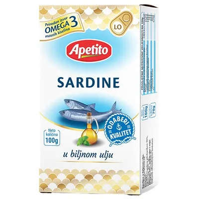 Sardina Apetito U Biljnom Ulju 100 g