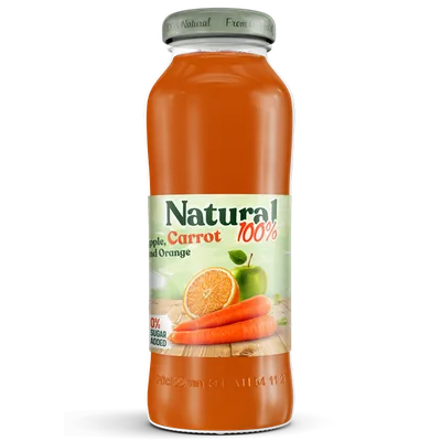 Natural Carrot, Apple And Orange 100% 200 ml