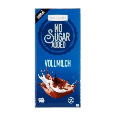 Čokolada Mlečna No Sugar Added Frankonia 80 g