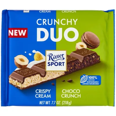 Čokolada Mlečna Crunchy Duo Crispy Cream/Choco Crunch Ritter Sport 218 g