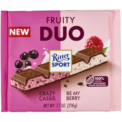 Čokolada Mlečna Fruity Duo Crazy Cassic/Be My Berry Ritter Sport 218 g