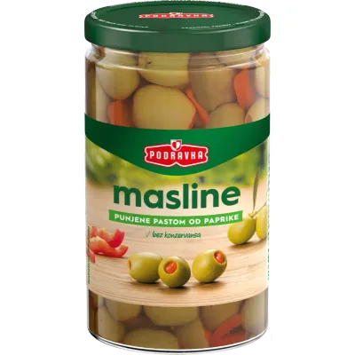 Masline Zelene Bk Punjene Paprikom 900 g