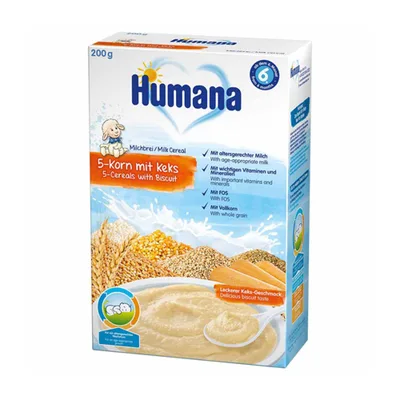 Dečija Hrana Humana Mlečna Sa 5 Žitarica I Keksom 200 g