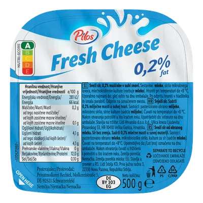 Pilos Niskomasni Sveži Sir 0% 500 g