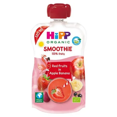 HiPP Smoothie - Jabuka I Banana Sa Crvenim Vocem 120 ml