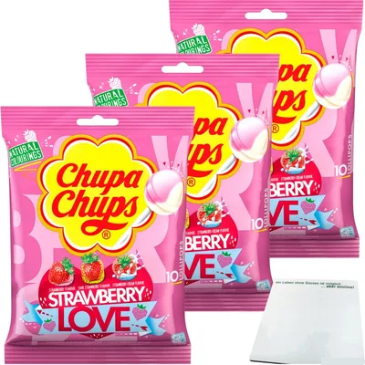 Chupa Chups Set 3pc- Strabwerry