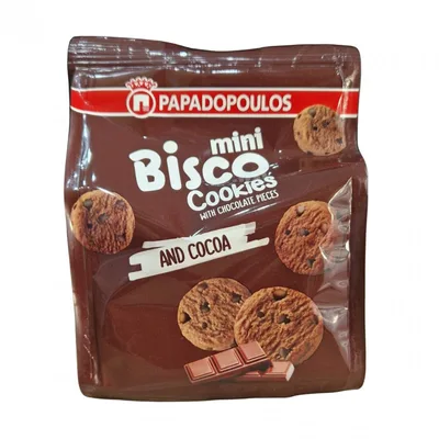 Keks Mini Cookies Sa Kakaom I Komadićima Crne Čokolade Papadopoulos 70 g