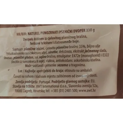 Dvopek Sa Pšeničnim I Integralnim Brašnom I Više Vrsta Semenki Krispies Papadopoulos 200 g