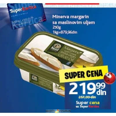 Margarin Minerva Sa Maslinovim Uljem 250 g