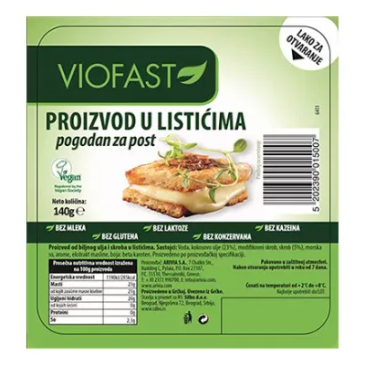 Proizvod Od Biljnih Ulja I Skroba U Salamuri Viofast Sečeni Vegan 140 g