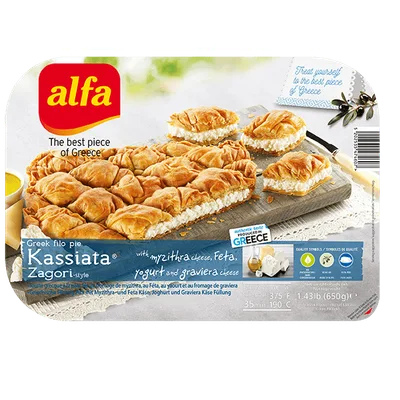 Pita Sa Myzithra,feta I Gruyere Sirom Kassiata Alfa Foods 650 g