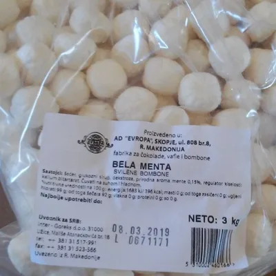 Bombon Evropa Menta Bela Rf 3 kg