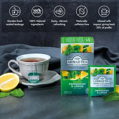Čaj Peppermint&lemon Ahmad 40 g
