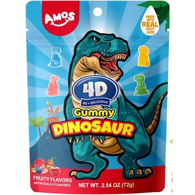 Bombone Gum Amos 4d Dinosaur 72 g
