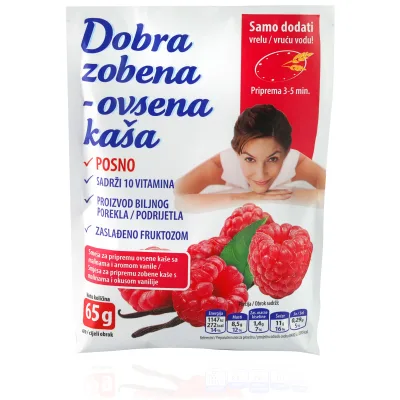 Dobra Ovsena Kasa Malina/Vanila 60 g
