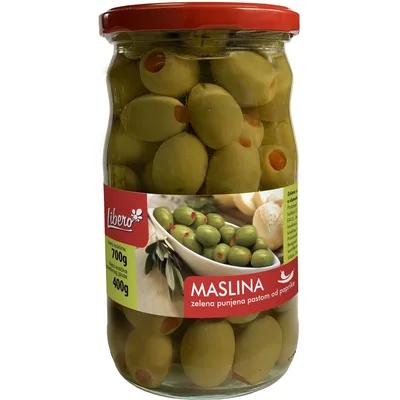 Masline Zelene Sa Ljutom Paprikom Kfj 300 g