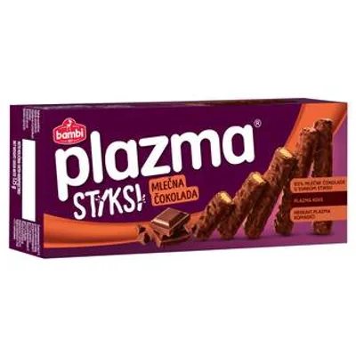 Bambi Keks Plazma Stiksi Preliven Mlečnom Čokoladom 125 g