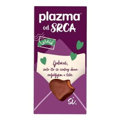 Plazma Od Srca Poslastica Prelivena Mlecnom Cokoladom Sa Lesnikom 100 g