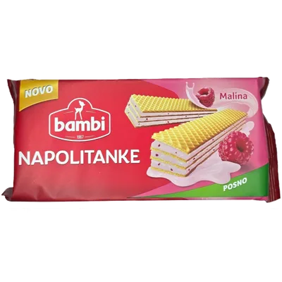 Bambi Napolitanke Malina Posne 185 g