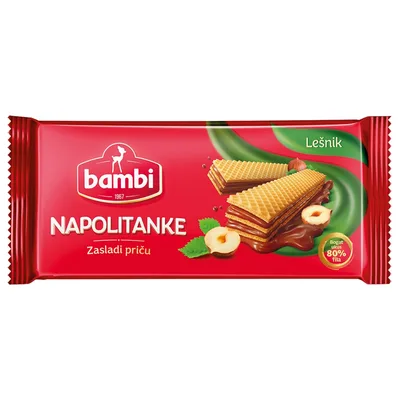 Bambi Mini Napolitanke Lešnik 35 g