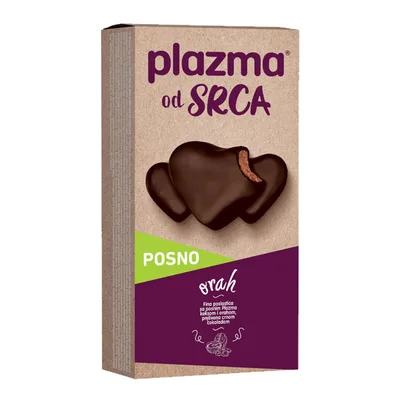 Plazma Keks Od Srca Posna Sa Orahom Prelivena Kakao Prelivom 100 g