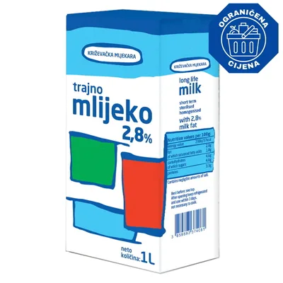 Mleko Trajno 2.8% Alloro 1 L
