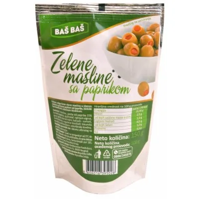 Masline Zelene Sa Paprikom Elite Dojpak 150 g