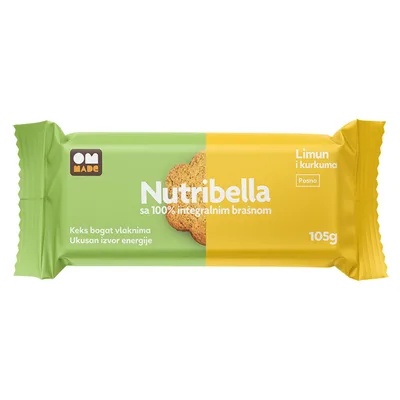 Keks Integralni Lim.Kurkum.Nutribella Om Made 105 g