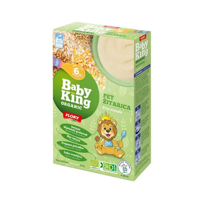 Hrana Za Bebe Instant Babay King Pirinač, Kukuruz, Mleko Jabuka, Šargarepa - Premium Flory 200 g