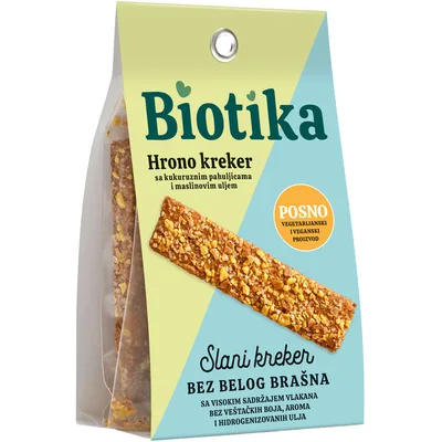 Kreker Hrono Sa Kukuruznim Pahuljicama I Maslinovim Uljem Biotika 100 g