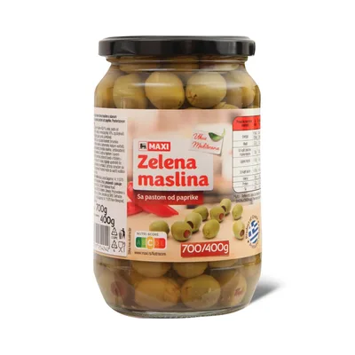 Masline Zel./Paprika Rinfuz 5,35 / 2,6 kg