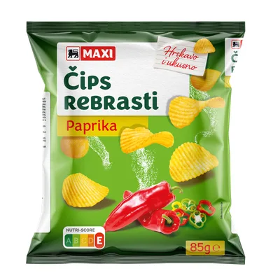 Cips Rebrasti Paprika Maxi 85 g
