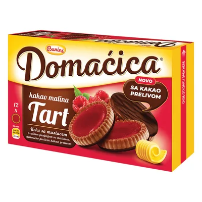Keks Domacica Tart Malina Sa Kakao Prelivom Banini 245 g