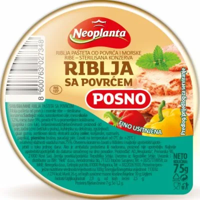 Neoplanta Neo Riblja Pašteta Sa Povrćem 2 1 Gratis 75 g