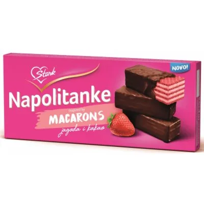 Štark Napolitanka Jagoda Prelivena 135 g