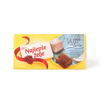 Cokolada Najlepse Zelje Kokos Kocka 190 g