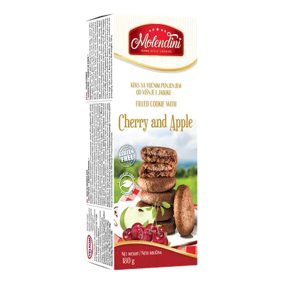 Keks Bez Glutena Sa Voćnim Punjenjem Višnja I Jabuka Molendini 60 g
