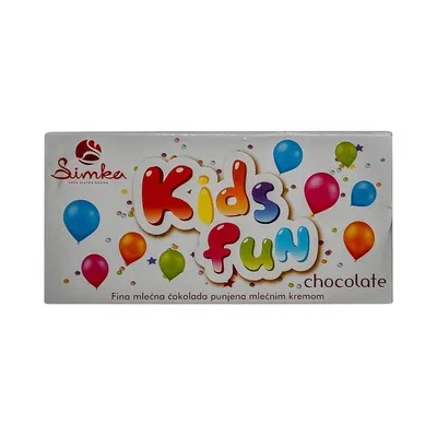 Cokolada Mlecna Kids Fun Simka 80 g
