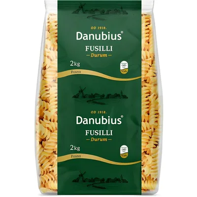Testenina Durum Fusilli Danubius 2 kg