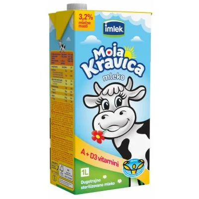 Moja Kravica Mleko Uht 3,2%mm Tb Kravica 1 L