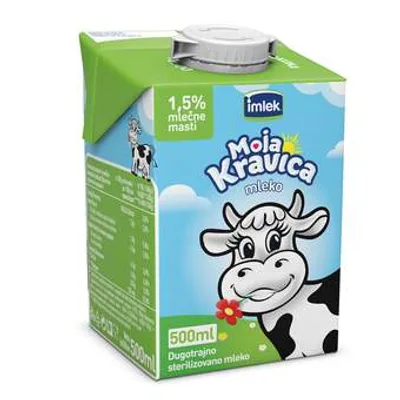 Moja Kravica Mleko Uht 1.5% Imlek Sa Cepom 500 ml