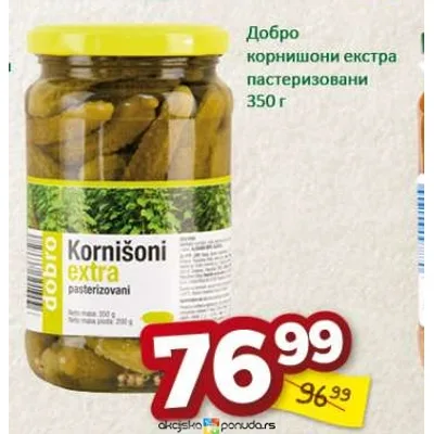 Dobro Krastavci Kornišoni 350 g