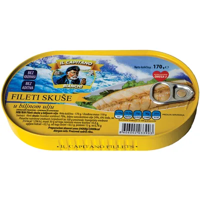 Skusa Fileti U Biljnom Ulju 0170 Il Capitano